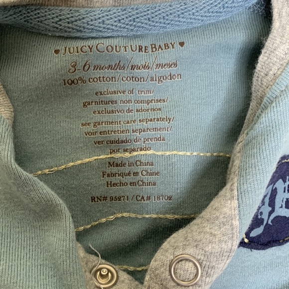 Juicy Couture Baby Onesie with design in the front and back - Picture 3 of 5